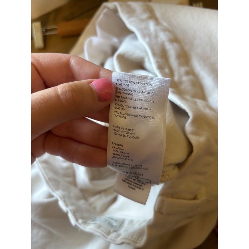 Anthropologie Pilcro The Skipper Side Zip High Rise Crop Wide Leg Jean Cream 31 - Picture 10 of 10